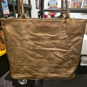 Neiman Marcus Antique Gold Faux Leather 100 Year Anniversary 1907-2007 Tote Bag
